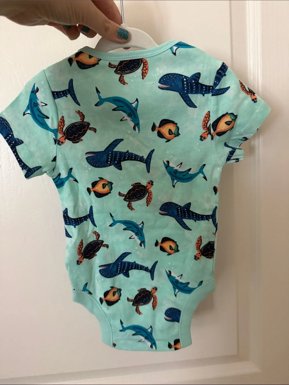 Old Navy Aqua Sea Creature Print One-Piece Bodysuit